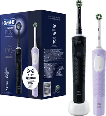 Produktbild von Oral-B Vitality 100 - Duo Zwart en Lila - Gift edition