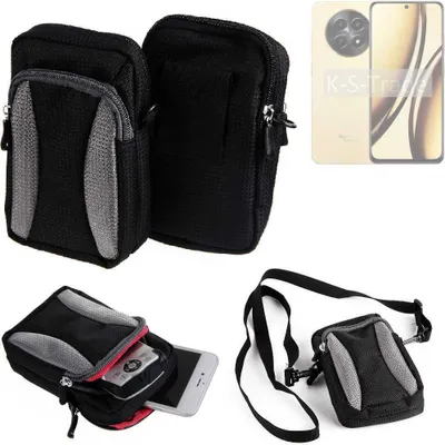 Produktbild von K-S-Trade Holster Schutz Hülle kompatibel mit Realme Narzo N65 5G Handy Hülle Gürteltasche Umhängetasche mit Zusatzfach schwarz