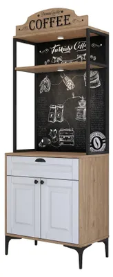 Produktbild von Nemoli - Kommode, 70x40x186h cm Weiß Eiche, eine Schublade