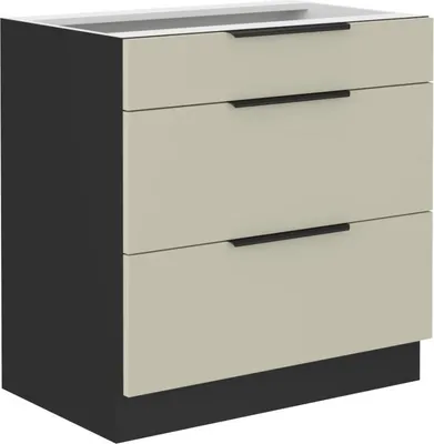 Zdjęcie produktu dla Szafka dolna AGAFIJA - szerokość 80 cm, kaszmir / czarny