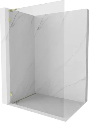 Produktbild von Mexen Lunar L Walk-in Duschwand links 110 x 200 cm, transparent 8 mm, gold - 830L-110-000-50-00-L