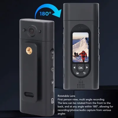 Obrázek produktu pro Kamera na tělo se záznamem videa 1080P, 1,47palcový displej, podpora 256G, bezdrátové noční vidění HD, osobní pro sport, cyklistiku, outdoor