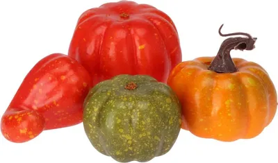 Produktbild von Dekorative Halloween Kürbisfigur 4 Stück orange und grün