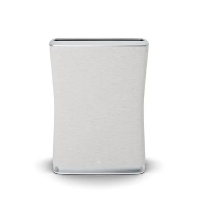 A white air purifier is shown against a white background.