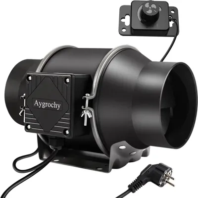 Produktbild von Rohrventilator - Inline-Kanalventilator - Luftstrom 683 m³/h - Leistung 55 W - Spannung 240 V - Durchmesser 150 mm - Schwarz