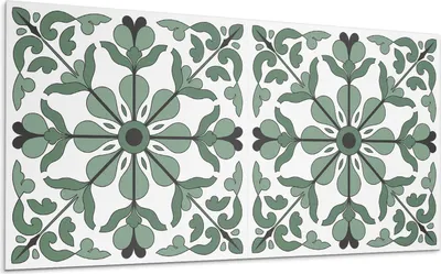 Produktbild von Pflanzenmuster Mit Symmetrie – Selbstklebende Fliesen – Wandverkleidung – Wandpaneel – PVC Fliesen – Vinylflisen – PCV Flisen – Selbstklebend – Wanddeko –100 x 50 cm