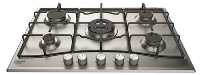 Obrázok produktu pre Hotpoint PCN 752 T/IX/HA, Čierna, Nerezová oceľ, Vstavaný, 75 cm, Plynový, Nerezová oceľ, 5 zone(s)