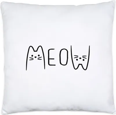 Produktbild von Meow Kissen Inkl. Füllung Katze Cat Geschenkidee Katzenfans Süßes Motiv Mautzi Katzen-Motiv