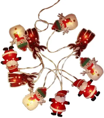 Produktbild von HAAC 10er LED Lichterkette Weihnachtsmann mit 10 Weihnachtsfiguren Länge 210 cm