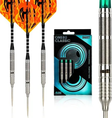 Produktbild von One80 Tungsten Steeldarts mit Flights und Schäften 23 Gramm