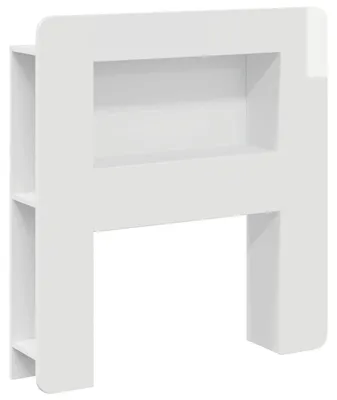 Image de Armoire de tête de lit avec rangement vidaXL, blanc brillant, aggloméré