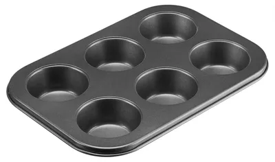 Muffinbackform für 6 Muffins, antihaftbeschichtet, Stahl, anthrazit