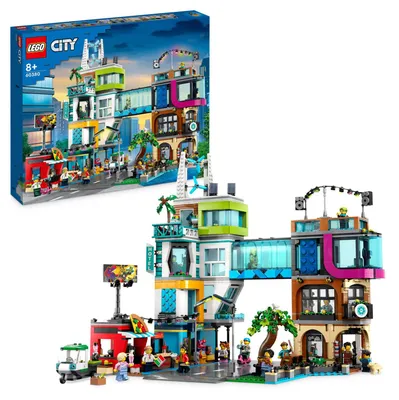 Immagine prodotto di LEGO City 60380 - Set centro città con negozi giocattolo, minifigure e mattonelle stradali per bambini dagli 8 anni in su