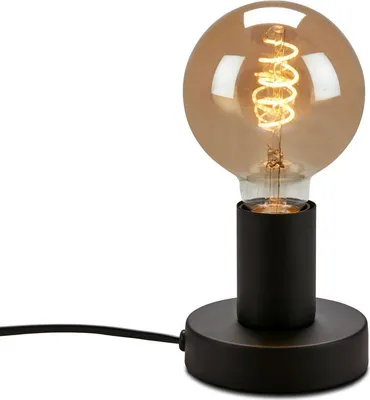 Produktbild von Tischleuchte Tischlampe Kabelschalter 1xE27 10W schwarz matt Metall Briloner