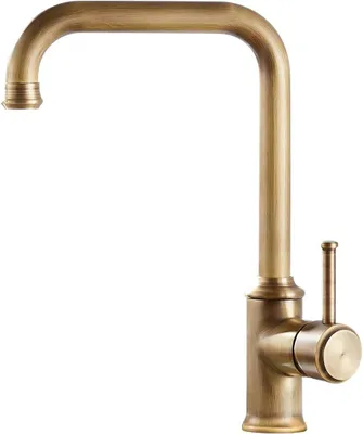 Imagen del producto de Grifo de cocina de estilo antiguo, hecho de latón, de un solo mando, con caño giratorio, para la cocina
