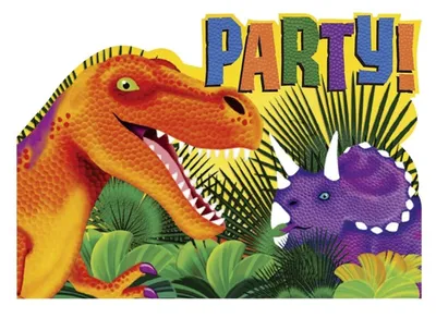 Produktbild von 8 Einladungskarten Prehistorical Party Dinosaurier