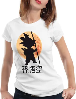 Produktbild von style3 Goku Moonlight Damen T-Shirt, Farbe:Weiß, Größe:XS