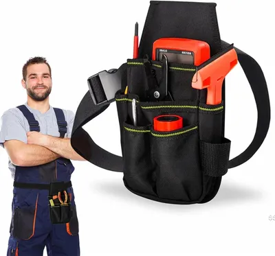 Productafbeelding van Gereedschapsriem - Gereedschapschort - Tuinonderhoud - Waterdicht Oxford-weefsel - 275 x 14 cm - Zwart