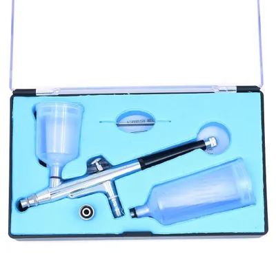 0,3 mm Dual-Action-Airbrush-Set mit 20cc & 40cc Becher, für Make-up & Modellbau