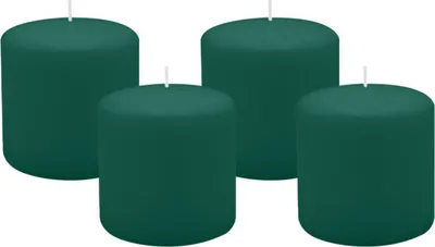 Produktbild von 4er Set Adventskranzkerzen Dunkelgrün Ø 100 x 100 mm
