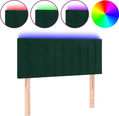 Obrázek produktu pro vidaXL LED čelo postele tmavě zelené 100x5x78/88 cm Velvet