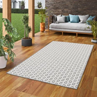 Produktbild von In- und Outdoor Teppich Beidseitig Cape Cod Grau, Größe:400x500 cm