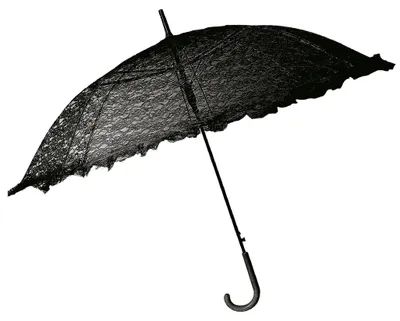 Produktbild von Schwarzer Gothic Sonnenschirm mit Spitze | Kostümzubehör für Gothic & Halloween Outfits