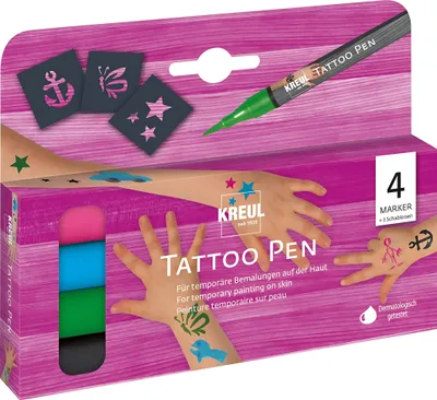 Produktbild von KREUL 62171, Mehrfarbig, Kinder, 6 Jahr(e), Pink, Karton mit Aufhänger, 4 pens each (Pink, Blue, Green, Black), 3 Stencils