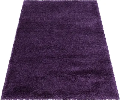 Produktbild von Teppich Wohnzimmer Hochflor Lila 240x340 Rechteck Unicolor - Einfarbig aus Polyester