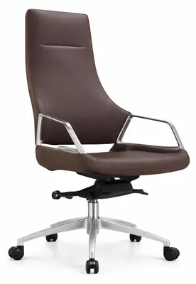 Produktbild von Ergonomischer Chefsessel in Braun mit Metallarmlehnen und Chromgestell