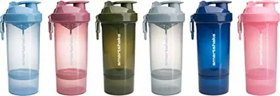 Produktbild von Smartshake Shaker Original2Go One, Navy Blue, 800ml, Streuer & Mixer, Klares PP, 2 Fächer, für Pfannkuchenteig, lebensmittelsicher nach US/EU-Normen