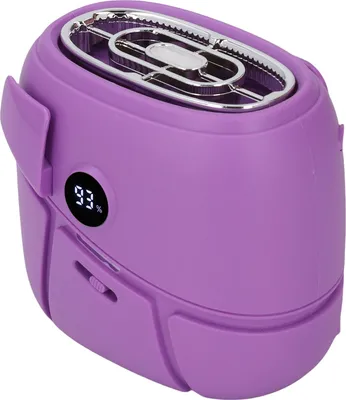 Image de Ventilateur de taille suspendu Affichage LED Ventilateur de refroidissement portable pour l'extérieur 100 niveaux de réglage Fonction de diffusion de la senteur Violet