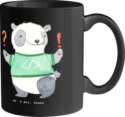 Produktbild von Mr. & Mrs. Panda Kaffeetasse Softwareentwickler Held - Schwarz - Geschenk, Becher, Berufe, Programmierer, Softwareentwicklung, Keramiktasse, Tasse, Berufsgestaltung