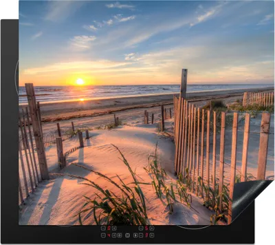 Produktbild von KitchenYeah© Herdabdeckplatte Strand - Meer - Düne - Sonnenuntergang - Landschaft , 60x52cm, Küche Deko, Ceranfeld Herdabdeckung, Abdeckplatte fùr Kochfeld