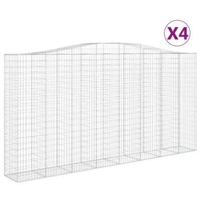 Produktbild von Gabionen mit Hochbogen 4 Stk. 400x50x200/220cm Verzinktes Eisen