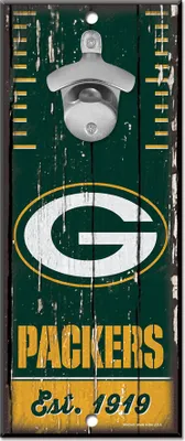 Produktbild von NFL Green Bay Packers Bottle Opener Flaschenöffner Wood Sign Holzschild Holz 30x12cm
