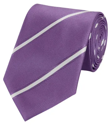 Produktbild von Fabio Farini - 1 Stück Herren Krawatten mit Farbton Lila - Schlips in 8cm Breite Breit (8cm), Violett/Weiß