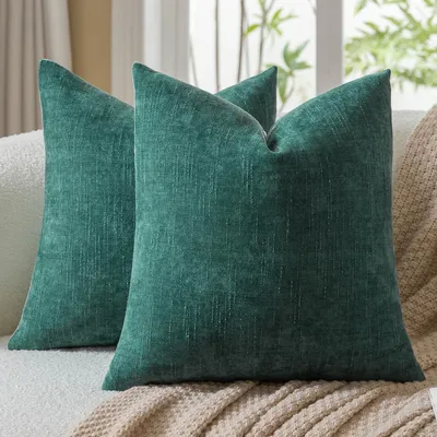 Obrázek produktu pro Sada dvou povlaků na polštáře, 40x40 cm, vzhled lněné tkaniny, materiál: samet, barva: tyrkysová