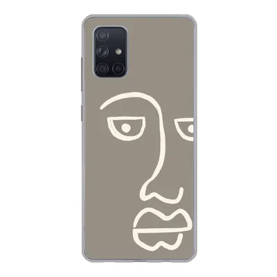 Produktbild von MuchoWow® Handyhülle Schutzhülle Hülle für Samsung Galaxy A51 Gesicht - Abstrakt - Strichzeichnung Silikon Softcase Handy Hülle - Schutzabdeckung