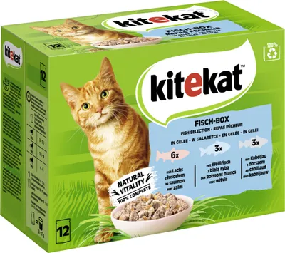 Produktbild von KITEKAT Portionsbeutel Multipack Fisch-Box in Gelee 12x85g
