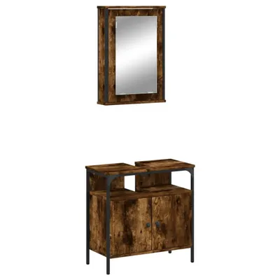 Produktbild von 2-tlg. Badmöbel-Set Räuchereiche Holzwerkstoff