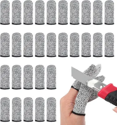 Produktbild von Fingerschutzset 30 Stück, schnittfest, atmungsaktiv, wiederverwendbar für Arbeit, Garten oder Küche