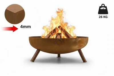 Produktbild von Feuerschale 79 cm Cortenstahl, 4 mm Stahl, Feuerstelle Garten & Terrasse, Rost