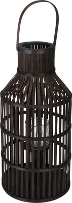 Image de Lanterne de bougie 22 x 58 cm bois brun KO-435105530