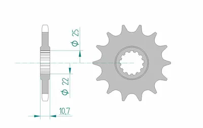 Produktbild von AFAM Stahl Standard Ritzel vorne - 525