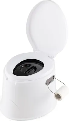 Obrázok produktu pre COSTWAY Prenosná kempingová toaleta, cestovná toaleta do 200 kg, mobilná toaleta s odnímateľným vedrom, držiak na toaletný papier, na kempovanie, turistiku a cestovanie