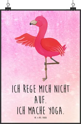 Produktbild von Mr. & Mrs. Panda Bild Flamingo Yoga DIN A1 - Aquarell Pink - Geschenk, Wandbild, Rosa, Namaste, Entspannung, Plakat, drucke, Yogi, Meditieren, Kunstdruck, Wanddekoration
