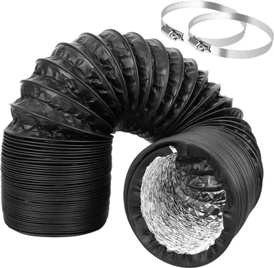 Produktbild von Flexible Drainageschlauch 100 mm, 3 m PVC Aluminium, mit 2 Edelstahl-Schlauchschellen, für Klimaanlage