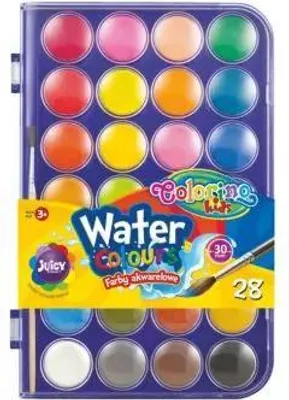 Zdjęcie produktu dla Farby Akwarelowe Colorino Kids Duża Pastylka 28 Kolory