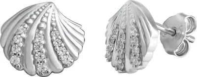 Produktbild von V Ohrstecker 925/- Sterling Silber 0,9cm weiß Zirkonia weiß 301220098
